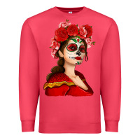Cardinal Sugar skull girl Premium Sweatshirt - NancyCooperArtShop