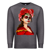 Charcoal Heather Sugar skull girl Premium Sweatshirt - NancyCooperArtShop