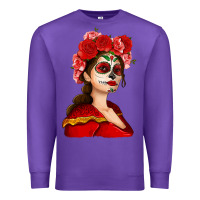 Purple Sugar skull girl Premium Sweatshirt - NancyCooperArtShop