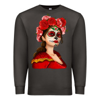 Smoke Sugar skull girl Premium Sweatshirt - NancyCooperArtShop