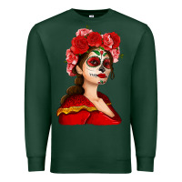 Sports Green Sugar skull girl Premium Sweatshirt - NancyCooperArtShop