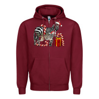 Burgundy Christmas Zebra Baby And Mama Zipper Hoodie - LillyAllenDesigns