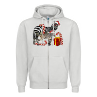Dove Grey Christmas Zebra Baby And Mama Zipper Hoodie - LillyAllenDesigns