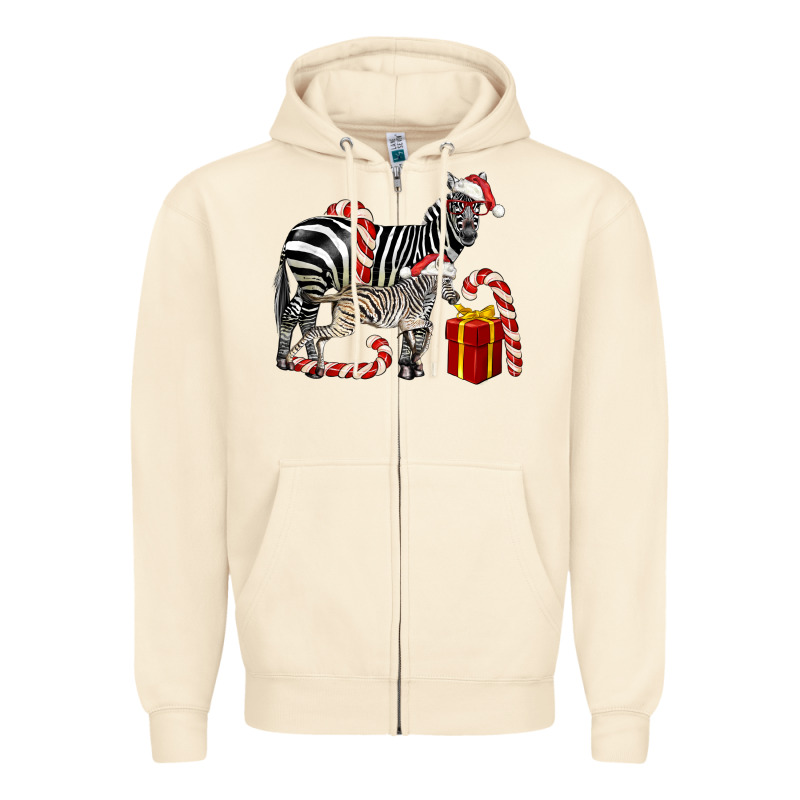 Christmas Zebra Baby And Mama Zipper Hoodie by LillyAllenDesigns | Teevron