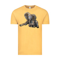 Vintage Mustard Baby Elephant Vintage Tee - LillyAllenDesigns