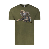 Vintage Olive Baby Elephant Vintage Tee - LillyAllenDesigns
