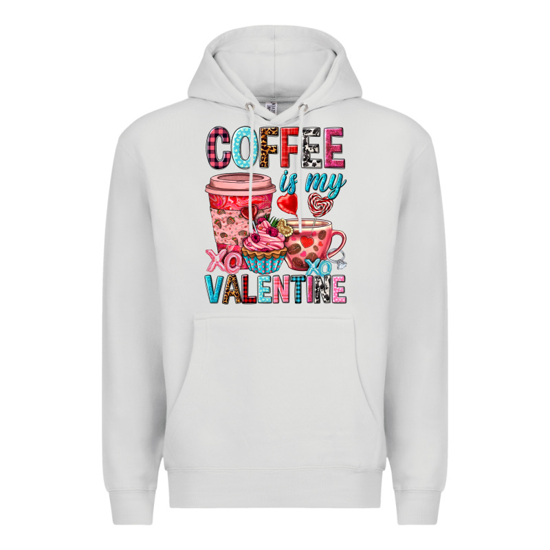 Coffee Is My Valentine Valentine's Day Premium Hoodie by HowdyJamesFarm | Teevron