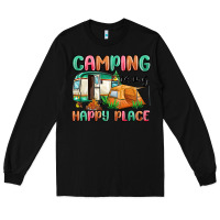 Black camping is my happy place Long Sleeve Tee - MaliasSmallBusiness