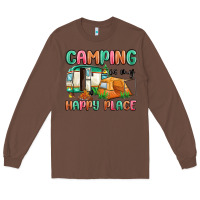 Chestnut camping is my happy place Long Sleeve Tee - MaliasSmallBusiness