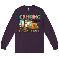 Plum camping is my happy place Long Sleeve Tee - MaliasSmallBusiness