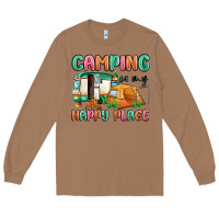 Toasted Coconut camping is my happy place Long Sleeve Tee - MaliasSmallBusiness
