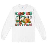 White camping is my happy place Long Sleeve Tee - MaliasSmallBusiness