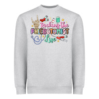 Heather Grey rocking the phlebotomist life Heavyweight Sweatshirt - MaliasSmallBusiness