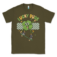 Army Green lucky dude Classic Tee - MaliasSmallBusiness