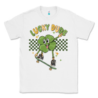 White lucky dude Classic Tee - MaliasSmallBusiness