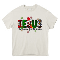 Cream jesus the season for the season Heavy Core Tee - CowhideDigitalArt