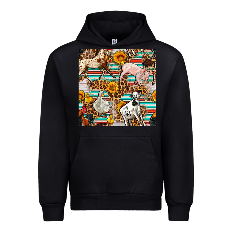 Western Leopard Farm Animals Seamless Pattern Urban Hoodie by FaDigitalArtStudio | Teevron