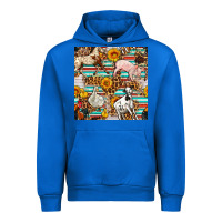 Cobalt Western Leopard Farm Animals Seamless Pattern Urban Hoodie - FaDigitalArtStudio