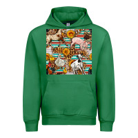 Emerald Western Leopard Farm Animals Seamless Pattern Urban Hoodie - FaDigitalArtStudio