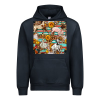Navy Western Leopard Farm Animals Seamless Pattern Urban Hoodie - FaDigitalArtStudio