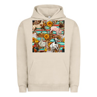 Pigment French Oak Western Leopard Farm Animals Seamless Pattern Urban Hoodie - FaDigitalArtStudio