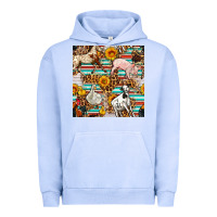 Pigment Grape Ice Western Leopard Farm Animals Seamless Pattern Urban Hoodie - FaDigitalArtStudio