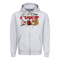 Heather Grey Counselor Christmas Zipper Hoodie - LillyAllenDesigns