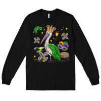 Black mardi gras pelican Long Sleeve Tee - MaliasSmallBusiness