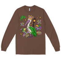 Chestnut mardi gras pelican Long Sleeve Tee - MaliasSmallBusiness