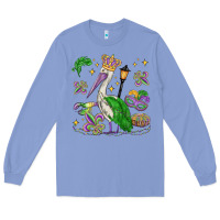 Colony Blue mardi gras pelican Long Sleeve Tee - MaliasSmallBusiness