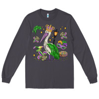 Smoke mardi gras pelican Long Sleeve Tee - MaliasSmallBusiness