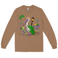 Toasted Coconut mardi gras pelican Long Sleeve Tee - MaliasSmallBusiness