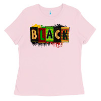 Bubblegum Pink Black juneteenth Ladies Tee - Zillion Design Studio