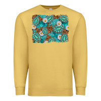 Antique Gold Leopard and Turquoise Gemstone Background Premium Sweatshirt - texasbilliewilder