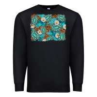 Black Leopard and Turquoise Gemstone Background Premium Sweatshirt - texasbilliewilder