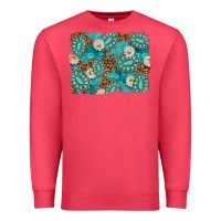Cardinal Leopard and Turquoise Gemstone Background Premium Sweatshirt - texasbilliewilder