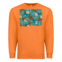 Carrot Leopard and Turquoise Gemstone Background Premium Sweatshirt - texasbilliewilder