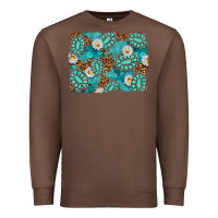 Chestnut Leopard and Turquoise Gemstone Background Premium Sweatshirt - texasbilliewilder