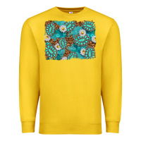 Lemon Leopard and Turquoise Gemstone Background Premium Sweatshirt - texasbilliewilder