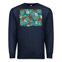 Navy Leopard and Turquoise Gemstone Background Premium Sweatshirt - texasbilliewilder