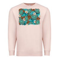Pale Pink Leopard and Turquoise Gemstone Background Premium Sweatshirt - texasbilliewilder