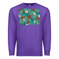 Purple Leopard and Turquoise Gemstone Background Premium Sweatshirt - texasbilliewilder