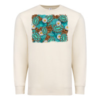 Sandshell Leopard and Turquoise Gemstone Background Premium Sweatshirt - texasbilliewilder
