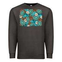 Smoke Leopard and Turquoise Gemstone Background Premium Sweatshirt - texasbilliewilder