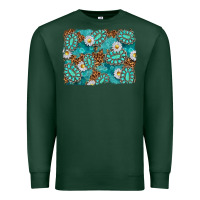 Sports Green Leopard and Turquoise Gemstone Background Premium Sweatshirt - texasbilliewilder