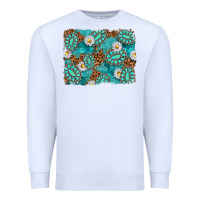 White Leopard and Turquoise Gemstone Background Premium Sweatshirt - texasbilliewilder