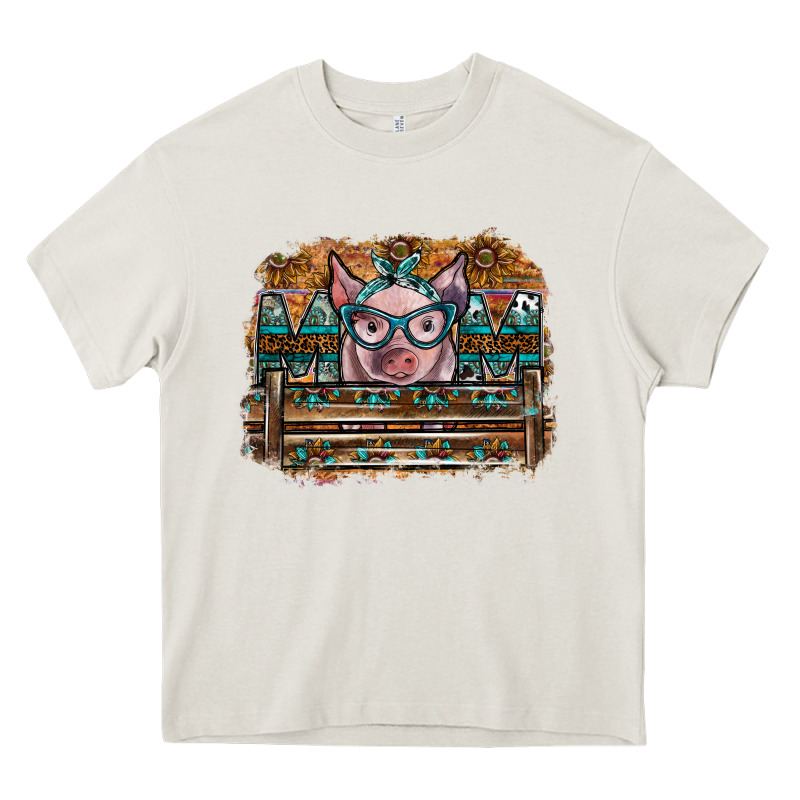 Mom Pig Heavy Core Tee by SublimationCraftShop | Teevron