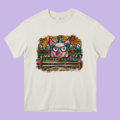 Mom Pig Heavy Core Tee Designed By Sublimationcraftshop