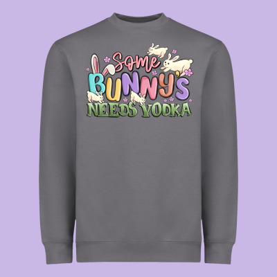 Some Bunnys Needs Vodka Heavyweight Sweatshirt Designed By Maliassmallbusiness