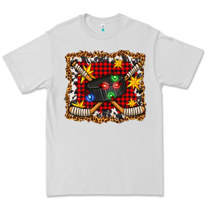 Hockey Christmas With Lights And Stars Premium Tee by FaDigitalArtStudio | Teevron